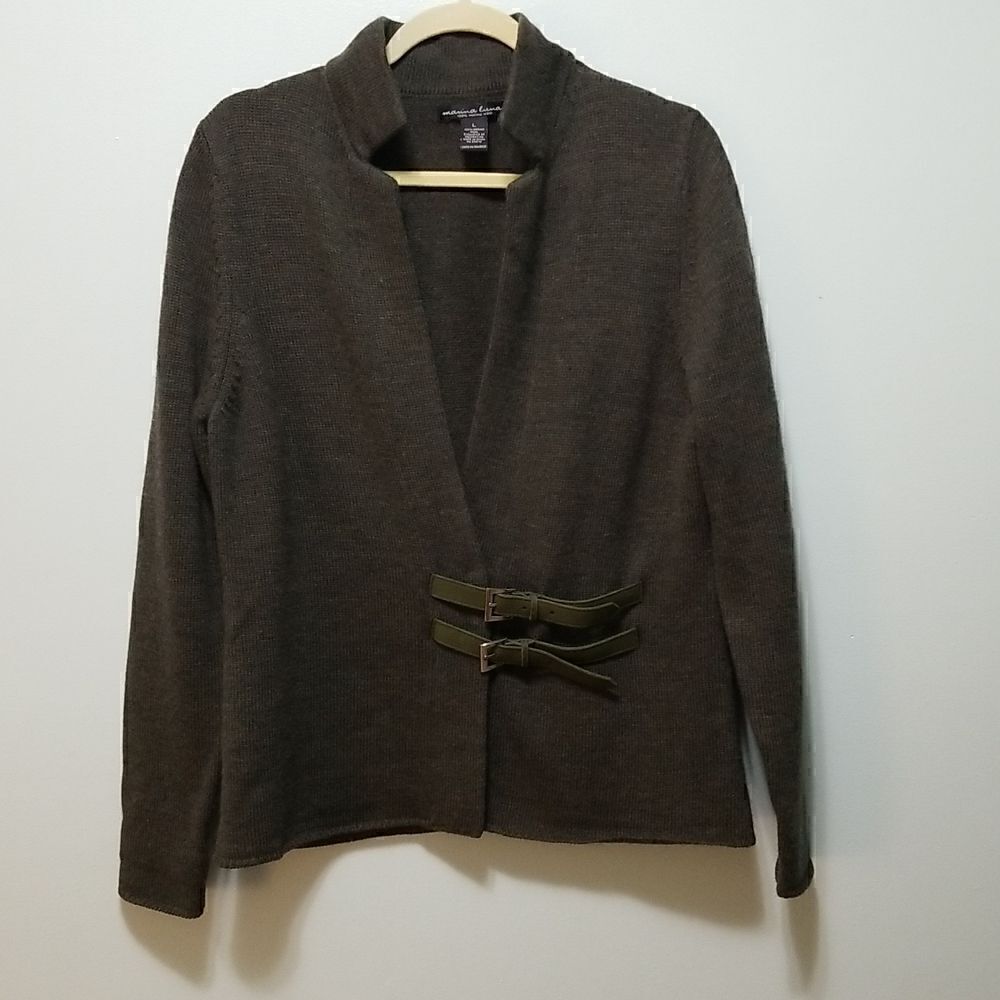 Marina Luna 100% merino wool cardigan and a cowl neck top. Size L. - Picture 4 of 7